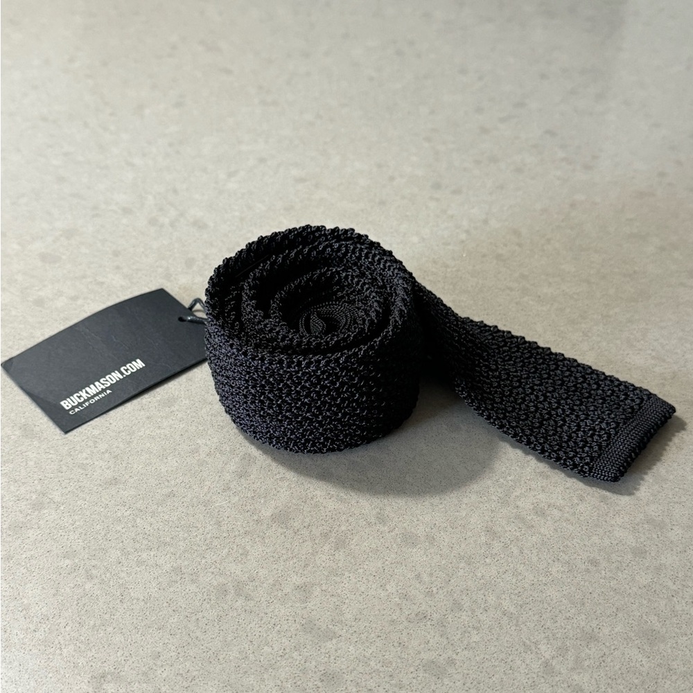 Buck Mason Italian Silk Tie black - NWT